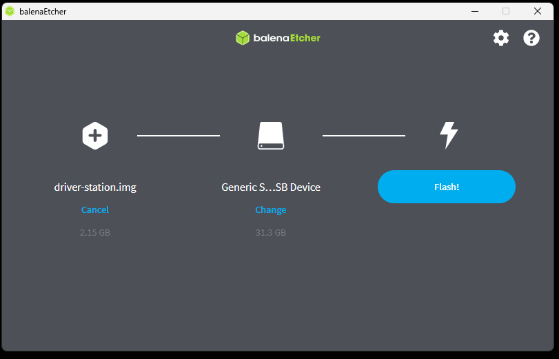 Balena Etcher Ready to Go