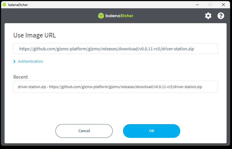 Balena Etcher Use URL